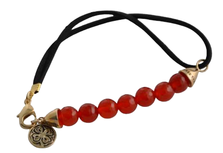 Barse Rockin' Leather and Stone Bracelet-Carnelian