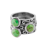 Barse Round Lime Turquoise Triple Ring Silver