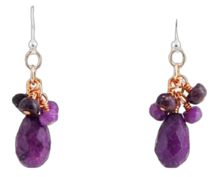 Barse Violet Bouquet Cluster Earring