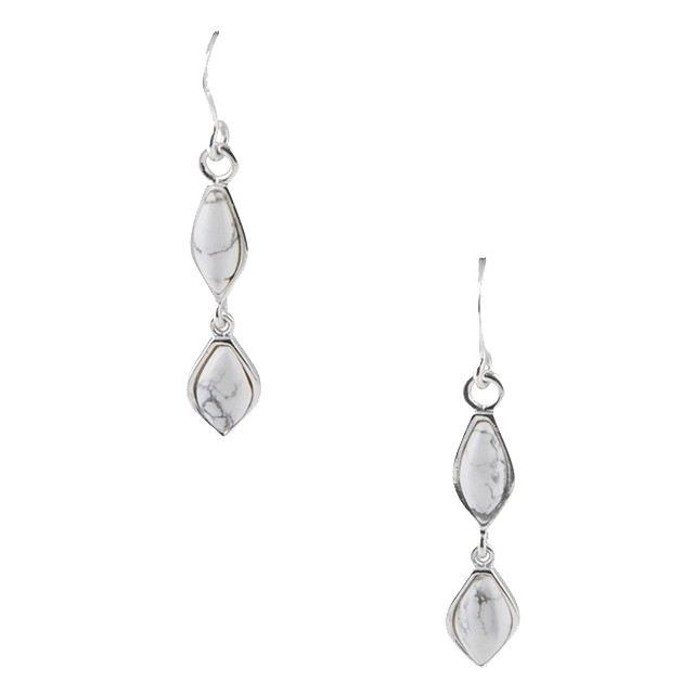 Barse Dually Noted Earring- White Howlite