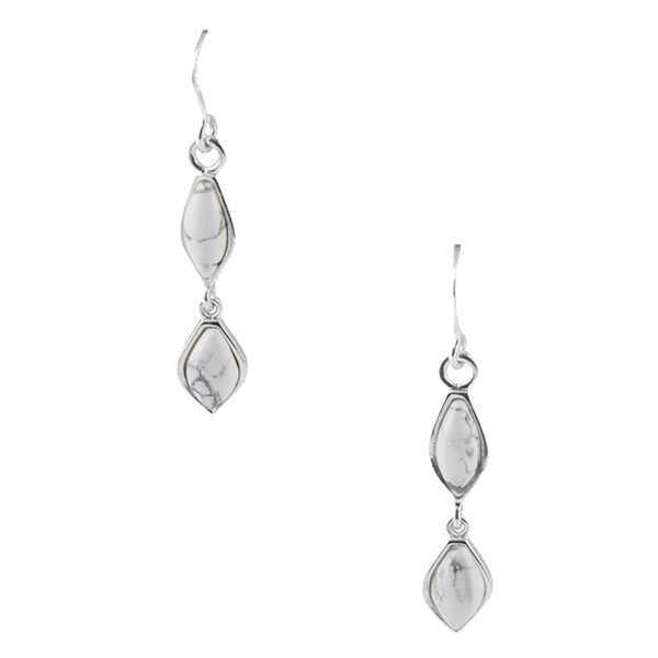 Barse Dually Noted Earring- White Howlite
