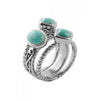 Barse Multi-Shape Turquoise Trio Ring Silver